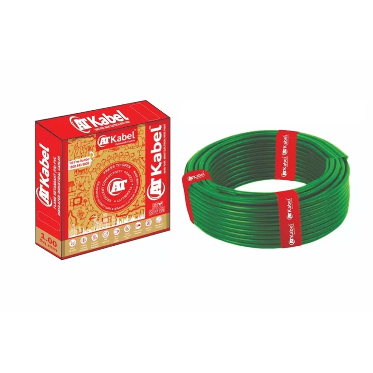 AT Kabel 1 sq mm 1 Core Flame Retardent PVC Wire Green 90 m