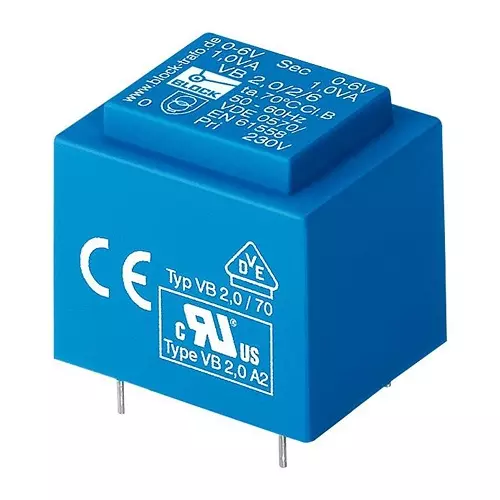 BLOCK TRANSFORMER, 0.35VA, 2 X 9V, VB0.35/2/9