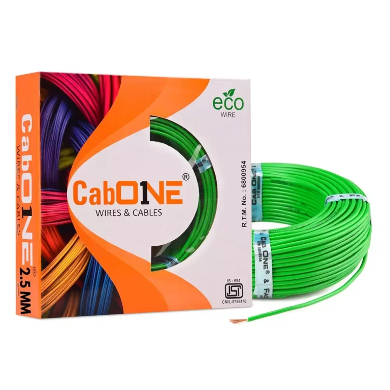 Cabone FR PVC Multi Strand Electrical Wire Cable 2.5 Sq. mm 1 Core Length 90 m Green, CabONE023