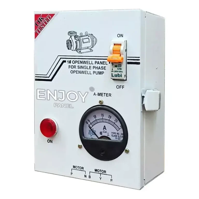 Enjoy Control Panel 1 HP Single Phase Regular Openwell Panel with MCB & 50 μF Capacitor for Openwell Pumps