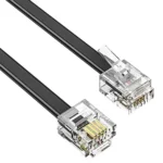 FEDUS RJ11 Telephone Landline Extension Cord Cable ‎Black 80 m