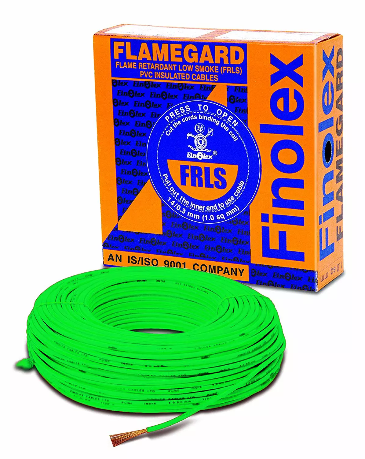 Finolex 6 Sq.mm 1 Core Flame Retardant Low Smoke Halogen (FR-LSH) Cable Green (90 m) Finolex 6 Sq.mm 1 Core Flame Retardant Low Smoke Halogen (FR-LSH) Cable Green (90 m)