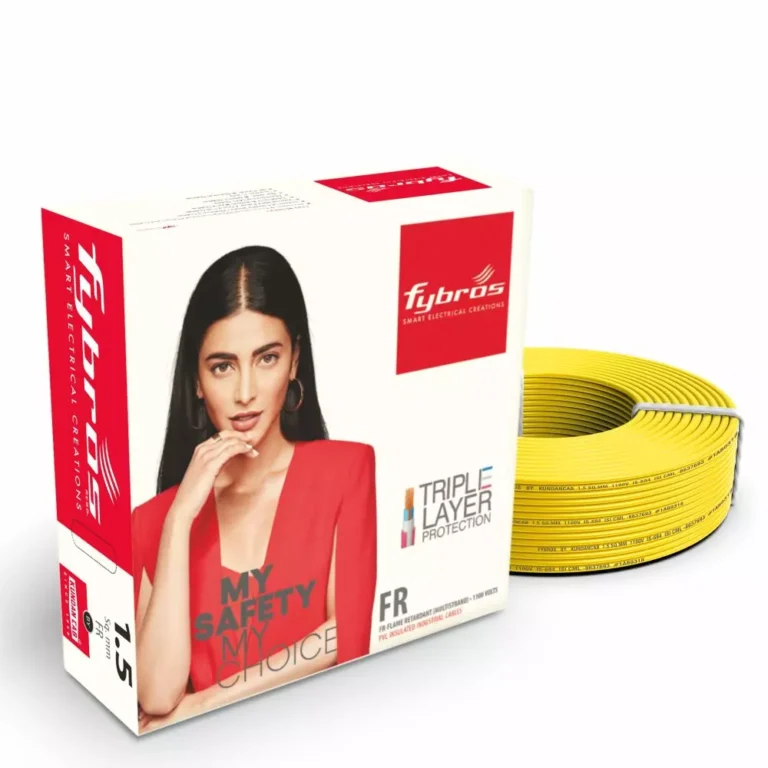 Fybros 1.5 Sq.mm 1 Core Flame Retardant (FR) Wire Yellow (45 m)