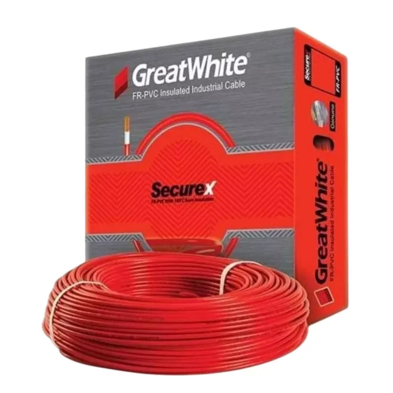 GreatWhite Insulated Copper Electric Wire 1 Sq. mm Single Core Red 90 m Cable Length