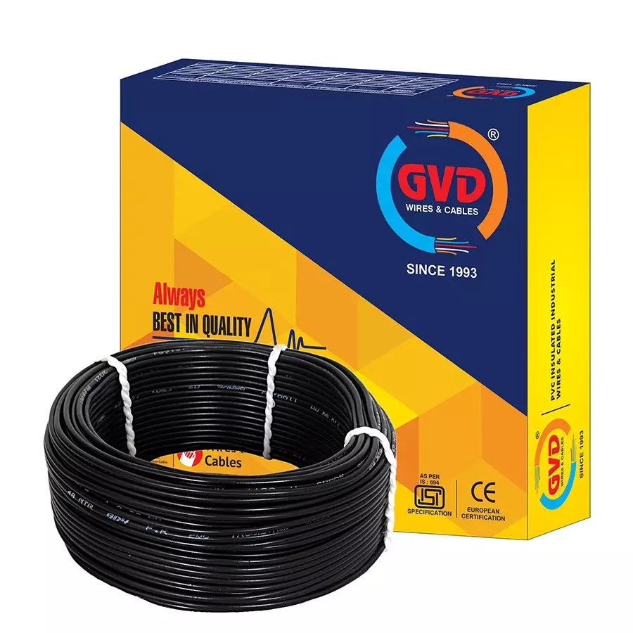 GVD 10 sq mm 2 Core Twin Flat Flame Retardant Low Smoke Aluminium Conducted Cable Black 90 m GVD 10 sq mm 2 Core Twin Flat Flame Retardant Low Smoke Aluminium Conducted Cable Black 90 m