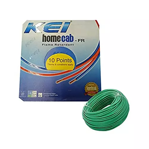 KEI Homecab 1.5 Sq.mm 1 Core FR PVC Multistrand Industrial Cable Green (90 m) KEI Homecab 1.5 Sq.mm 1 Core FR PVC Multistrand Industrial Cable Green (90 m)