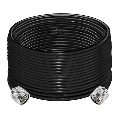 NETBOON HLF 200 Low Loss Coaxial Cable Jumper with N Male to N Male Connector Flexible 10 m Length Black, HLF200CABLE-10 NETBOON HLF 200 Low Loss Coaxial Cable Jumper with N Male to N Male Connector Flexible 10 m Length Black, HLF200CABLE-10