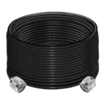 NETBOON HLF 200 Low Loss Coaxial Cable Jumper with N Male to N Male Connector Flexible 1 m Length Black, HLF200CABLE-1