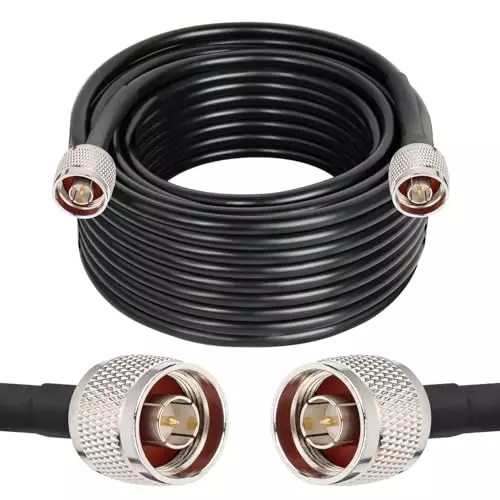 NETBOON HLF/LMR400 Low Loss Coaxial Cable 1 m with N Male to N Male Connector RF 50 Ohm for RF Communication & Test Equipment NETBOON HLF/LMR400 Low Loss Coaxial Cable 1 m with N Male to N Male Connector RF 50 Ohm for RF Communication & Test Equipment