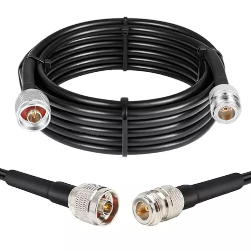 NETBOON HLF/LMR400 Low Loss Coaxial Cable 10 m with N Male to N Female Connector RF 50 Ohm for Antenna Systems, Testing Equipment NETBOON HLF/LMR400 Low Loss Coaxial Cable 10 m with N Male to N Female Connector RF 50 Ohm for Antenna Systems, Testing Equipment