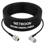 NETBOON HLF200 Low Loss Coaxial Cable 1 m with N Female to TNC Male Right Angle Connector RF 50 Ohm for Antennas, Broadcast Devices Systems