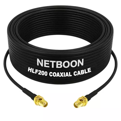 NETBOON HLF200 Low Loss Coaxial Cable 1 m with RP-SMA Female to RP-SMA Female Connector RF 50 Ohm for Test Equipment, Signal Monitoring NETBOON HLF200 Low Loss Coaxial Cable 1 m with RP-SMA Female to RP-SMA Female Connector RF 50 Ohm for Test Equipment, Signal Monitoring