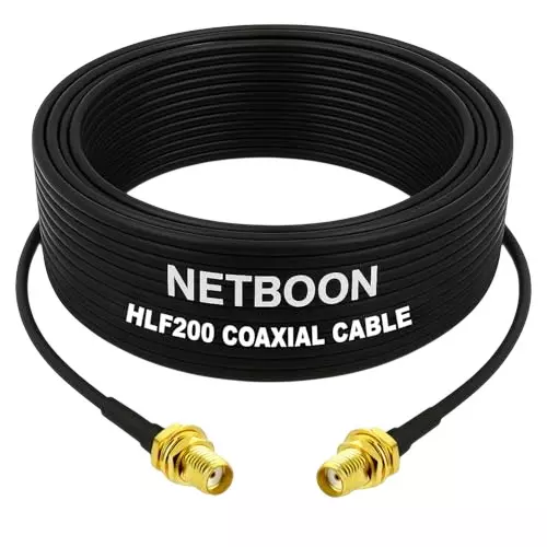NETBOON HLF200 Low Loss Coaxial Cable 1 m with SMA Female to SMA Female Connector RF 50 Ohm for Antenna, Test Equipment, CCTV NETBOON HLF200 Low Loss Coaxial Cable 1 m with SMA Female to SMA Female Connector RF 50 Ohm for Antenna, Test Equipment, CCTV