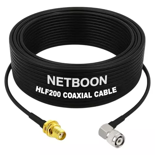 NETBOON HLF200 Low Loss Coaxial Cable 1 m with SMA Female to TNC Male Right Angle Connector RF 50 Ohm for Antennas, Wireless Modules NETBOON HLF200 Low Loss Coaxial Cable 1 m with SMA Female to TNC Male Right Angle Connector RF 50 Ohm for Antennas, Wireless Modules