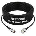 NETBOON HLF200 Low Loss Coaxial Cable 1 m with TNC Female to BNC Male Connector RF 50 Ohm for Antenna Systems, CCTV, Wireless Devices