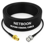 NETBOON HLF200 Low Loss Coaxial Cable 10 m with SMA Female to BNC Male Connector RF 50 Ohm for Antenna, CCTV, Radio, Laboratory
