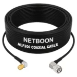 NETBOON HLF200 Low Loss Coaxial Cable 10 m with SMA Male Right Angle to TNC Male Right Angle Connector RF 50 Ohm for Antennas, RF Testing