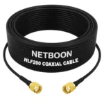 NETBOON HLF200 Low Loss Coaxial Cable 10 m with SMA Male to SMA Male Connector RF 50 Ohm for Antennas, Lab Testing, CCTV