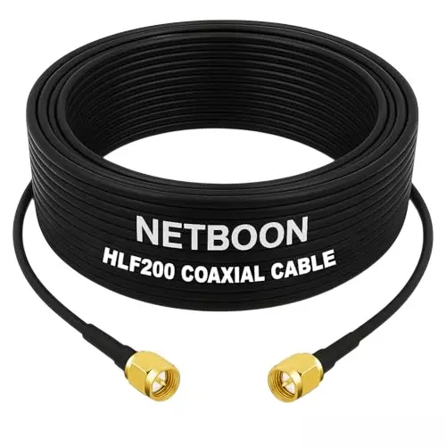 NETBOON HLF200 Low Loss Coaxial Cable 10 m with SMA Male to SMA Male Connector RF 50 Ohm for Antennas, Lab Testing, CCTV NETBOON HLF200 Low Loss Coaxial Cable 10 m with SMA Male to SMA Male Connector RF 50 Ohm for Antennas, Lab Testing, CCTV