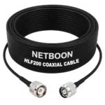 NETBOON HLF200 Low Loss Coaxial Cable 10 m with TNC Male to RP-TNC Male Connector RF 50 Ohm for Antennas, Communication Devices