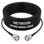 NETBOON HLF200 Low Loss Coaxial Cable 10 m with TNC Male to TNC Male Connector RF 50 Ohm for Antennas, Communication Devices