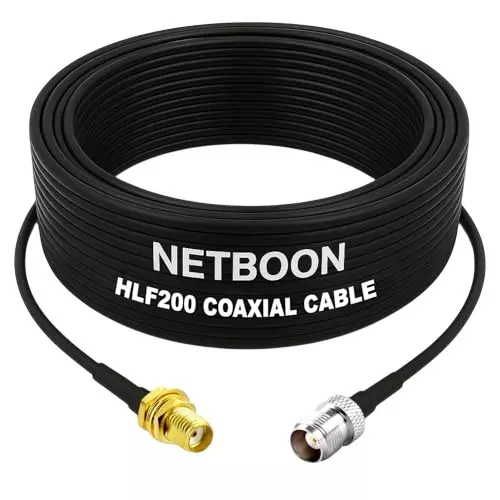 NETBOON HLF200 Low Loss Coaxial Cable 15 m with SMA Female to TNC Female Connector RF 50 Ohm for Antennas, CCTV, Communication Devices NETBOON HLF200 Low Loss Coaxial Cable 15 m with SMA Female to TNC Female Connector RF 50 Ohm for Antennas, CCTV, Communication Devices