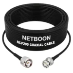 NETBOON HLF200 Low Loss Coaxial Cable 15 m with TNC Male to BNC Male Connector RF 50 Ohm for Antennas, Radios, Broadcast Devices