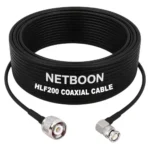 NETBOON HLF200 Low Loss Coaxial Cable 15 m with TNC Male to BNC Male Right Angle Connector RF 50 Ohm for Antenna, CCTV, Broadcast Devices