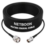 NETBOON HLF200 Low Loss Coaxial Cable 15 m with TNC Male to TNC Female Connector RF 50 Ohm for Antennas, Radios, Broadcast Devices