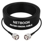 NETBOON HLF200 Low Loss Coaxial Cable 15 m with TNC Male to TNC Male Connector RF 50 Ohm for Antennas, Communication Devices
