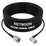 NETBOON HLF200 Low Loss Coaxial Cable 20 m with N Male to TNC Male Right Angle Connector RF 50 Ohm for WLAN, Cellular, Ham Radios