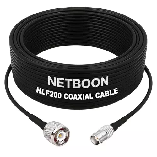 NETBOON HLF200 Low Loss Coaxial Cable 20 m with TNC Male to BNC Female Connector RF 50 Ohm for Antenna, Broadcast Devices, CCTV NETBOON HLF200 Low Loss Coaxial Cable 20 m with TNC Male to BNC Female Connector RF 50 Ohm for Antenna, Broadcast Devices, CCTV