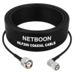 NETBOON HLF200 Low Loss Coaxial Cable 20 m with TNC Male to TNC Male Right Angle Connector RF 50 Ohm for Antenna, CCTV, Broadcast Devices