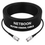 NETBOON HLF200 Low Loss Coaxial Cable 25 m with BNC Female to BNC Female Connector RF 50 Ohm for Broadcast Devices, Communication Devices