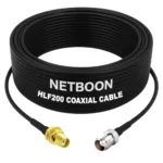 NETBOON HLF200 Low Loss Coaxial Cable 25 m with SMA Female to TNC Female Connector RF 50 Ohm for Antennas, CCTV, Communication Devices