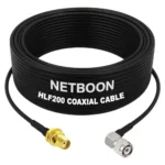 NETBOON HLF200 Low Loss Coaxial Cable 25 m with SMA Female to TNC Male Right Angle Connector RF 50 Ohm for Antennas, Wireless Modules