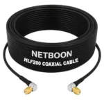 NETBOON HLF200 Low Loss Coaxial Cable 25 m with SMA Male Right Angle to SMA Male Right Angle Connector RF 50 Ohm for Antennas, Test Equipment