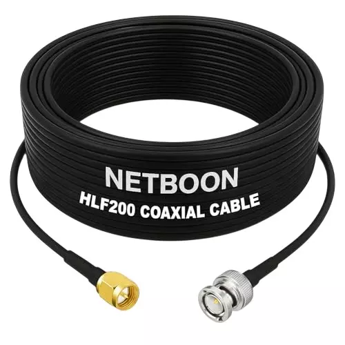 NETBOON HLF200 Low Loss Coaxial Cable 25 m with SMA Male to BNC Male Connector RF 50 Ohm for Antennas, Test Equipment NETBOON HLF200 Low Loss Coaxial Cable 25 m with SMA Male to BNC Male Connector RF 50 Ohm for Antennas, Test Equipment