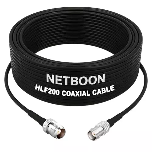 NETBOON HLF200 Low Loss Coaxial Cable 25 m with TNC Female to BNC Female Connector RF 50 Ohm for CCTV, Antennas, HAM Radio NETBOON HLF200 Low Loss Coaxial Cable 25 m with TNC Female to BNC Female Connector RF 50 Ohm for CCTV, Antennas, HAM Radio