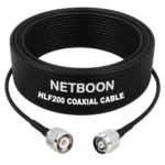NETBOON HLF200 Low Loss Coaxial Cable 25 m with TNC Male to RP-TNC Male Connector RF 50 Ohm for Antennas, Communication Devices