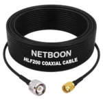 NETBOON HLF200 Low Loss Coaxial Cable 25 m with TNC Male to SMA Male Connector RF 50 Ohm for Antennas, RF Devices, Test Equipment