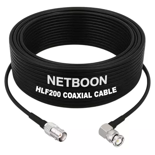 NETBOON HLF200 Low Loss Coaxial Cable 5 m with BNC Female to BNC Male Connector RF 50 Ohm for Audio & RF Communication Equipment NETBOON HLF200 Low Loss Coaxial Cable 5 m with BNC Female to BNC Male Connector RF 50 Ohm for Audio & RF Communication Equipment