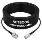 NETBOON HLF200 Low Loss Coaxial Cable 5 m with BNC Male to BNC Female Connector RF 50 Ohm for CCTV, Test Instruments