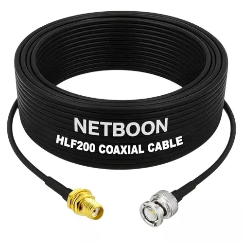 NETBOON HLF200 Low Loss Coaxial Cable 5 m with SMA Female to BNC Male Connector RF 50 Ohm for Antenna, CCTV, Radio, Laboratory NETBOON HLF200 Low Loss Coaxial Cable 5 m with SMA Female to BNC Male Connector RF 50 Ohm for Antenna, CCTV, Radio, Laboratory