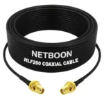 NETBOON HLF200 Low Loss Coaxial Cable 5 m with SMA Female to SMA Female Connector RF 50 Ohm for Antenna, Test Equipment, CCTV