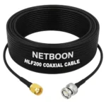 NETBOON HLF200 Low Loss Coaxial Cable 5 m with SMA Male to BNC Male Connector RF 50 Ohm for Antennas, Test Equipment