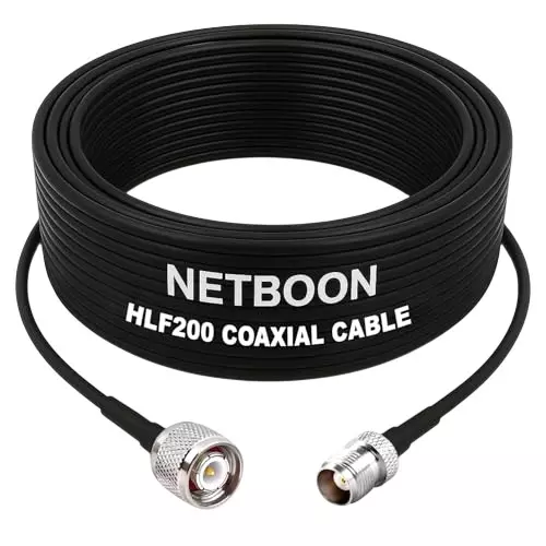 NETBOON HLF200 Low Loss Coaxial Cable 5 m with TNC Male to TNC Female Connector RF 50 Ohm for Antennas, Radios, Broadcast Devices NETBOON HLF200 Low Loss Coaxial Cable 5 m with TNC Male to TNC Female Connector RF 50 Ohm for Antennas, Radios, Broadcast Devices
