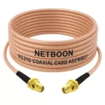 NETBOON RG316 Coaxial Cable with SMA Female to SMA Female Connector 30 cm Copper 50 Ohm for Antenna Extensions, Wireless Systems, Embedded Modules