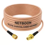 NETBOON RG316 Coaxial Cable with SMA Male to SMA Female Connector 5 m Copper 50 Ohm for Antenna Extensions, Wireless Modules, and Signal Testing