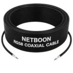 NETBOON RG58-CBL Low Loss Coaxial Cable Without Connector RG 58 50 Ohm 1 m Black for Dummy Load, Antenna Analyzer